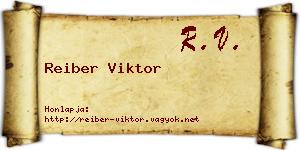 Reiber Viktor névjegykártya